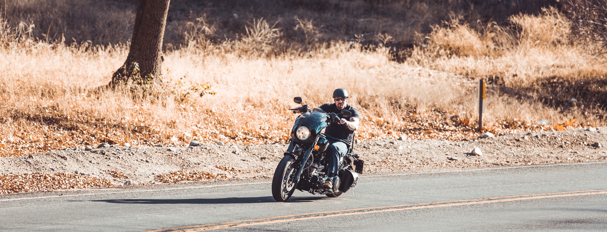 Actor Brandon Garic Notch on a Harley Davison